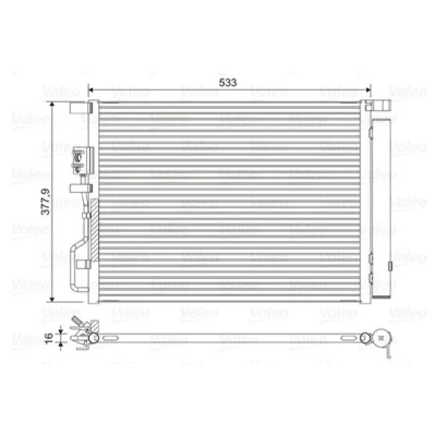 Bilde av VALEO 822612 Kondensator med tørker Aluminium 378