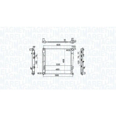 Bilde av MAGNETI MARELLI 350213160500 Radiator 485 468 16 Kjøleribber loddet
