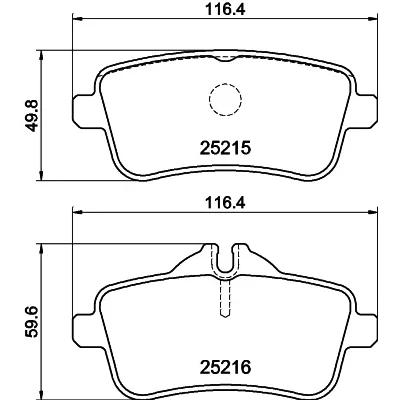 Bilde av HELLA 8DB 355 019 841 Bremseklosser klargjort for slitasjeindikator med bremsecaliperskruer tilbehør MERCEDES BENZ: ML Klasse, GLE SUV