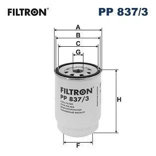 Bilde av FILTRON PP 837/3 Drivstoffilter Påskruingsfilter MAN: TGL