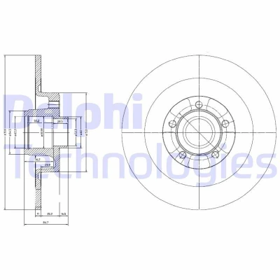 Bilde av DELPHI BG9024RS Bremseskiver 300 11 5 fullt ut oljet ubehandlet med hjullager, ABS senorring RENAULT: ESPACE 4
