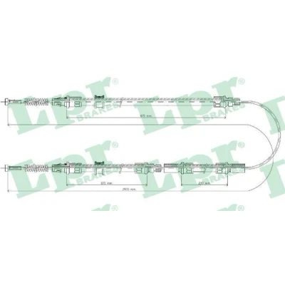 Bilde av LPR C0298B Bremsekabel 2825/980x2+235 Trommelbrems FORD: Transit Mk3 Van