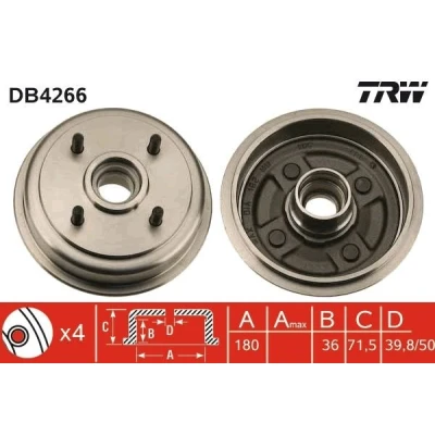 Bilde av TRW DB4266 Bremsetrommel