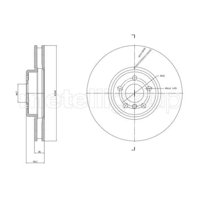 Bilde av METELLI 23 1867C Bremseskiver 348,0 36,0 5 67,0 ventilert spraylakkert BMW: Touring, 7, X3