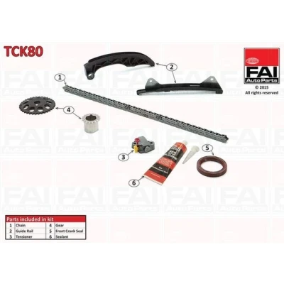 Bilde av FAI AutoParts TCK80 Registerkjedesett med tetning, tannhjul simplex, Boltkjede TOYOTA: Yaris II Hatchback, Aygo