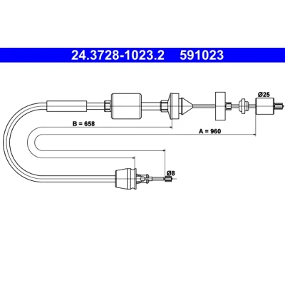Bilde av Kabel, clutchbetjening, nissan kubistar skåp, renault clio ii, skåp/halvkombi kangoo, kangoo express, thalia i, 3067