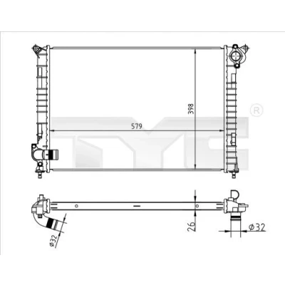 Bilde av TYC 722 0001 Radiator 579 398 26 Manuel girkasse Kjøleribber loddet MINI: Hatchback