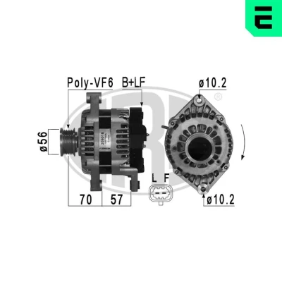 Bilde av ERA 209018A Dynamo 14V 140A OPEL: Antara, CHEVROLET: Captiva
