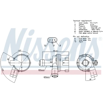 Bilde av NISSENS 831117 Vannpumpe elektrisk AUDI: A6 C7 Avant, Q7, C6 VOLKSWAGEN: Touareg I, II
