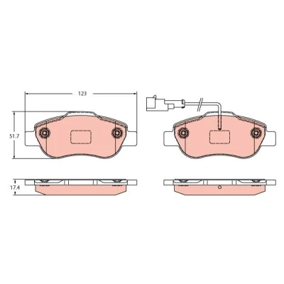 Bilde av TRW GDB2415 Bremseklosser inkl. slitasjevarselkontakt FORD: KA Hatchback
