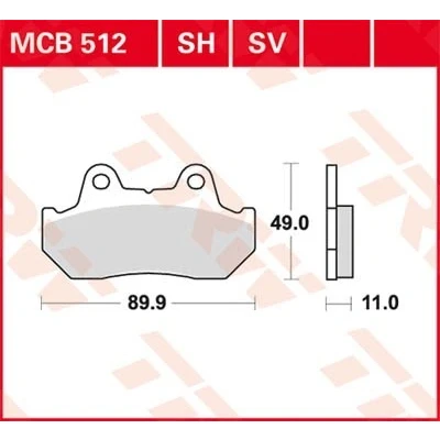 Bilde av TRW Sinter Street MCB512SV Bremseklosser