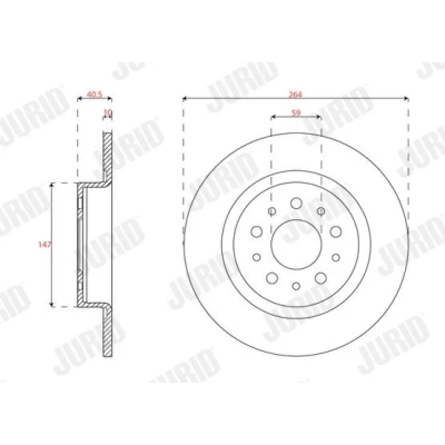 Bilde av JURID Bremseskive 10mm 5 98mm fullt ut belagt 563296JC 52026321,52067392 Bremseskiver, Skivebremser