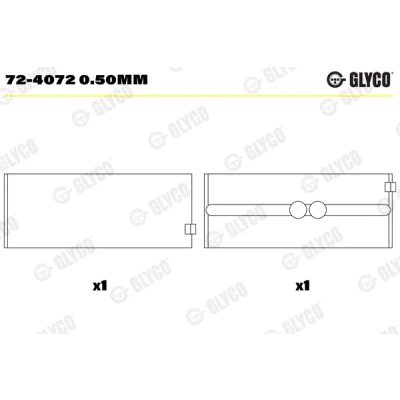 Bilde av GLYCO 72 4072 0.50mm Veivaksellager