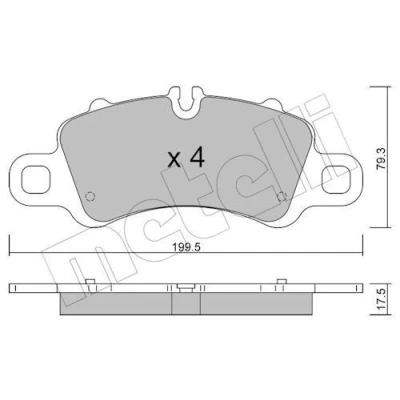 Bilde av METELLI 22 1254 0 Bremseklosser klargjort for slitasjeindikator PORSCHE: 911 Coupé, 718 Cayman Targa