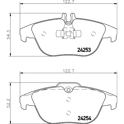 Bilde av HELLA 8DB 355 012 741 Bremseklosser klargjort for slitasjeindikator MERCEDES BENZ: C Klasse T modell, Sedan, E Coupé