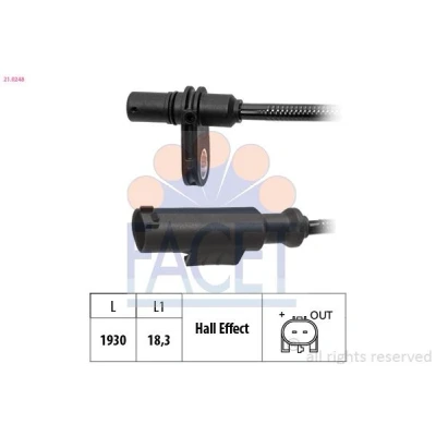 Bilde av FACET 21.0248 ABS Sensor 1930 MERCEDES BENZ: Sprinter 5 T Flatvogn lastebil/Chassis, 3.5 Van, Van