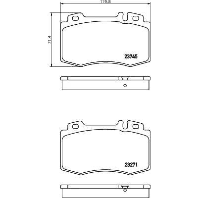 Bilde av HELLA 8DB 355 010 101 Bremseklosser klargjort for slitasjeindikator MERCEDES BENZ: E Klasse T modell, Sedan, S Sedan