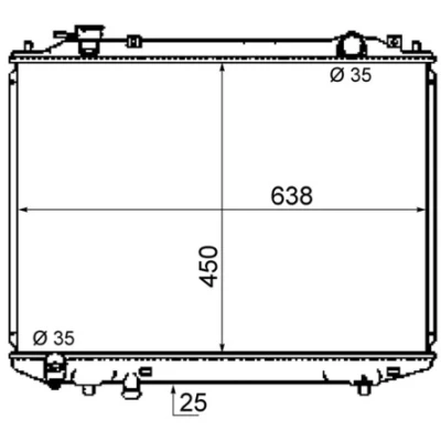 Bilde av MAHLE ORIGINAL CR 1746 000S Radiator 638 450 25 Kjøleribber loddet MAZDA: BT 50 Pick up