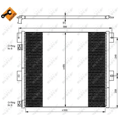 Bilde av NRF EASY FIT 35924 Kondensator med tetningsring 14,2 11,2 Aluminium 500