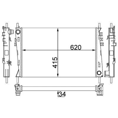 Bilde av MAHLE ORIGINAL CR 1348 000S Radiator 620 415 34 Kjøleribber satt sammen mekanisk JAGUAR: X Type Sedan