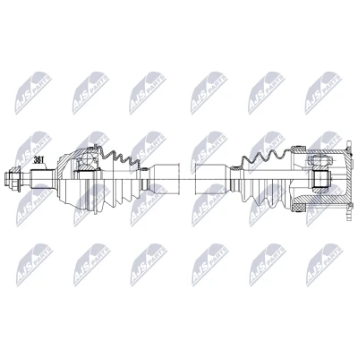 Bilde av Drivaksel, Framaksel venstre audi a3, vw bora i, variant, golf iv, van variant iv OE 1J0407271HD, 1J0407271HJ, 1J0407451SX