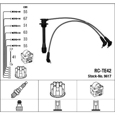Bilde av NGK 9617 Pluggledninger 7 TOYOTA: Camry IV Sedan, III Sedan