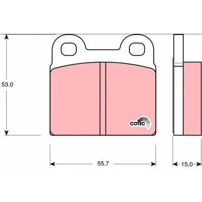 Bilde av TRW COTEC GDB102 Bremseklosser ikke klargjort for slitasjeindikator VOLKSWAGEN: Beetle, SAAB: 9000 Hatchback, 900 I Sedan, Combi Coupe