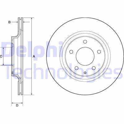 Bilde av DELPHI BG4693C Bremseskiver 302 18 5 ventilert belagt ubehandlet uten hjullager, ABS sensorring MAZDA: RX 8