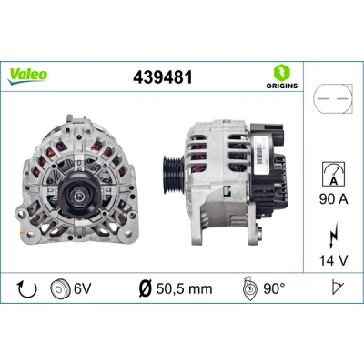 Bilde av VALEO 439481 Dynamo 14V 90A VOLKSWAGEN: Polo V Hatchback, IV SKODA: Fabia 2, 1 Combi, I Hatchback