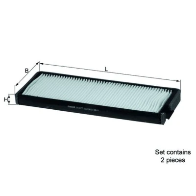 Bilde av MAHLE ORIGINAL LA 377/S Kupéfilter Partikkelfilter 281,0 103 20,0