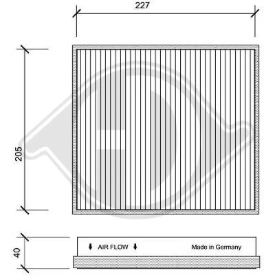 Bilde av DIEDERICHS DCI1083 Kupéfilter Karbonfilter 237 215 40 Climate MERCEDES BENZ: ML Klasse