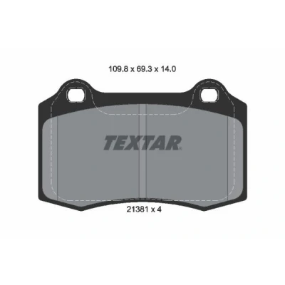 Bilde av TEXTAR 2138104 Bremseklosser ikke klargjort for slitasjeindikator FORD: Focus Mk1 Hatchback