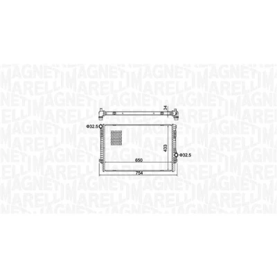 Bilde av MAGNETI MARELLI 350213156200 Radiator 650 433 34 Kjøleribber satt sammen mekanisk VOLKSWAGEN: Golf 7, 7 Variant, SKODA: Superb III Stasjonsvogn