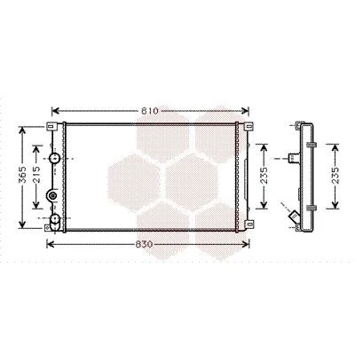 Bilde av VAN WEZEL 43002276 Radiator Aluminium 730 415 26 Kjøleribber satt sammen mekanisk