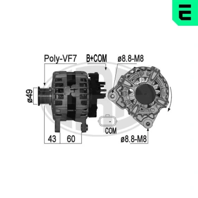 Bilde av ERA 209292A Dynamo 14V 150A NISSAN: X Trail, Qashqai 2, Pulsar Hatchback, OPEL: Vivaro B Combi, Van