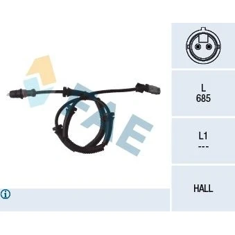 Bilde av FAE 78095 ABS Sensor framaksel Hall prinsipp 2 685 OPEL: Vivaro A Combi, Van, RENAULT: TRAFIC Bus