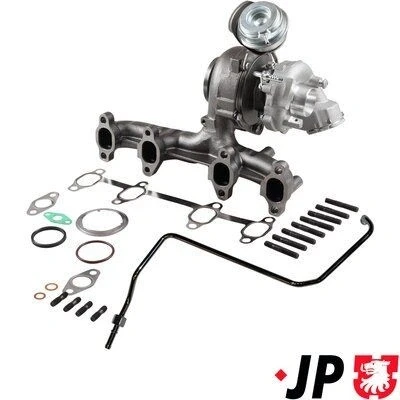 Bilde av JP GROUP 1117800810 Turbolader Eksosturbolader inkl. tetningssett, med oljetilløpsledning VOLKSWAGEN: Passat B6 Variant, Golf 5, Caddy 3