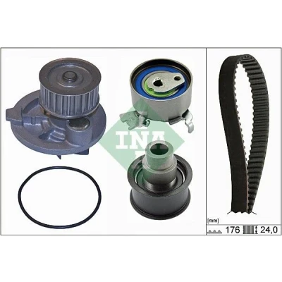 Bilde av INA 530 0079 30 vannpumpe + Registerreimsett med OPEL: Astra F Sedan, Caravan, G CC