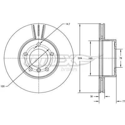 Bilde av Bremseskive TOMEX Brakes TX 73 15