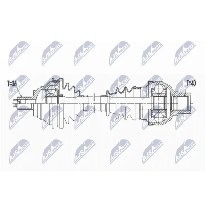 Bilde av Drivaksel, Framaksel venstre, audi a3, a3 sportback, vw golf v, plus variant jetta iii, passat b6, b6 variant, 1K