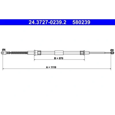 Bilde av ATE 24.3727 0239.2 Bremsekabel 1119 BMW: 7