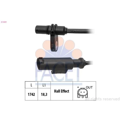 Bilde av FACET 21.0241 ABS Sensor 1742 MERCEDES BENZ: Sprinter 5 T Flatvogn lastebil/Chassis, 3.5 lastebil/Chassis