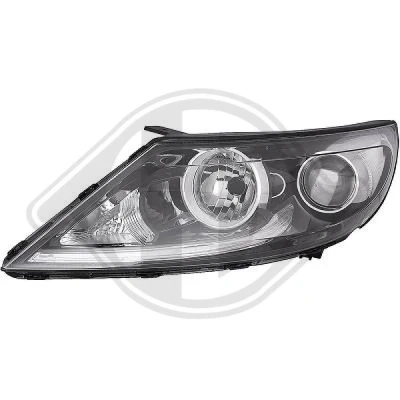 Bilde av DIEDERICHS 6522981 Frontlykter venstre H7/H7 med kjørelys (LED) motor for høydejustering hovedlys KIA: Sportage III