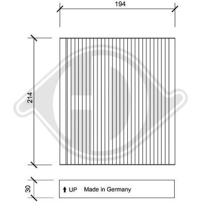 Bilde av DIEDERICHS DCI1143 Kupéfilter Karbonfilter 194 214 30 Climate TOYOTA: Avensis III Stasjonsvogn, RAV4 SUV, Auris Hatchback, SUBARU: Outback IV
