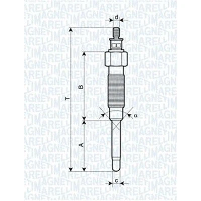 Bilde av MAGNETI MARELLI 062900065304 Glødeplugg 11V 10A M10X1,25 TOYOTA: Hiace 4 Kasten, HILUX 5 Pick up, Bus