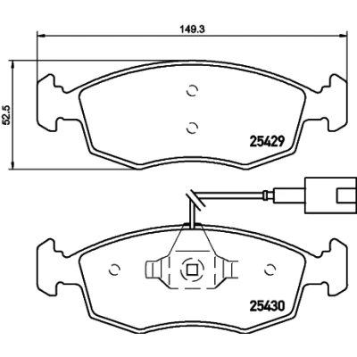 Bilde av HELLA 8DB 355 019 651 Bremseklosser med integrert slitasjevarselkontakt FIAT: 500 Hatchback, Punto Evo C Cabrio