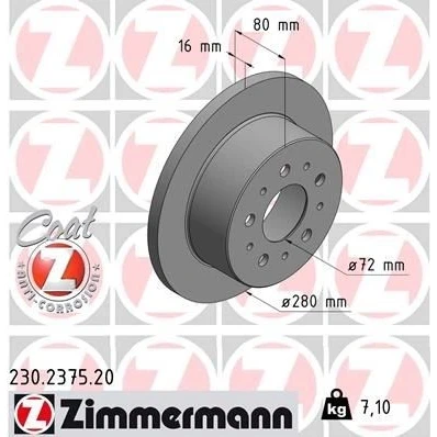 Bilde av Bremseskive, Bakaksel, citroën,fiat,peugeot, 1607880480, 4249.30, 4249.31, 4249.A1, 4249.K7, 517 40 245, 49 274, 518 48 616,