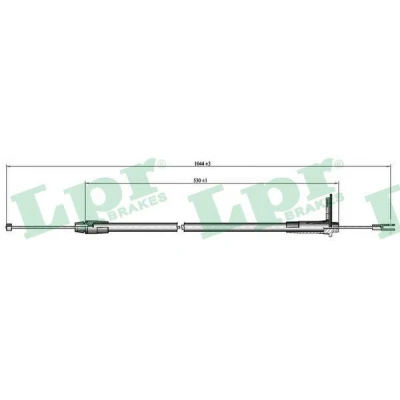 Bilde av LPR C0415B Bremsekabel 1038/520 Skivebrems MERCEDES BENZ: Vaneo