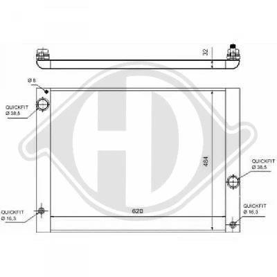 Bilde av DIEDERICHS DCM1585 Radiator Aluminium 620 485 32 Climate BMW: 5 Touring