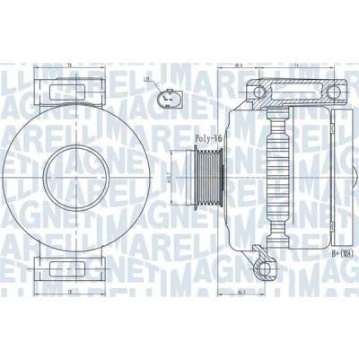 Bilde av MAGNETI MARELLI 063731923010 Dynamo 14V 150A FORD: S Max Mk1, MONDEO 4 Turnier, Galaxy Mk2 MPV